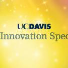 "UC Davis: Virtual Innovation Spectacular" on multicolored, starry background