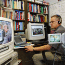 Photo of Walter Leal working with electronics equipment