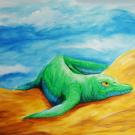 Painting of flippered reptile 