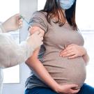 Pregnant woman receiving immunization