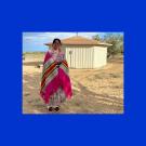 A Native Navajo Dine girl in Native clothing