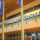 "Student Community Center" exterior sign