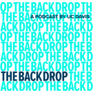 Podcast album cover depicting the words "The Backdrop" in a repetitive paterm.