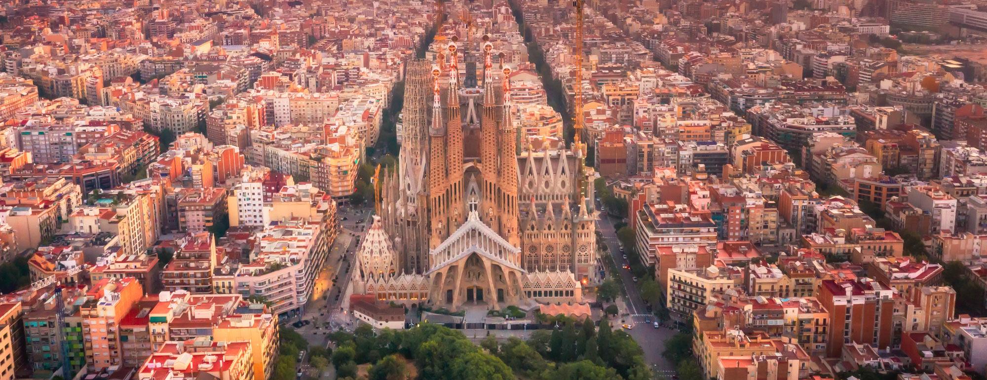 An aerial view of Barcelona