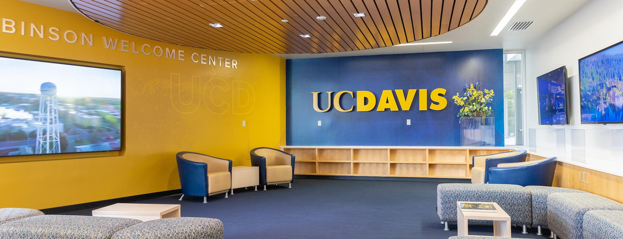 Interior shot of the Walter A. Robinson Welcome Center at UC Davis
