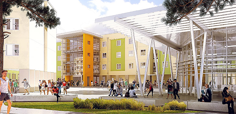  Rendering of student residence halls