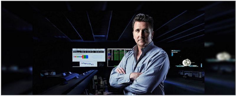 A photo of Adam Steltzner in NASA's Mission Control.