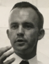  Jim Beutel mugshot (lecturing), black and white, l