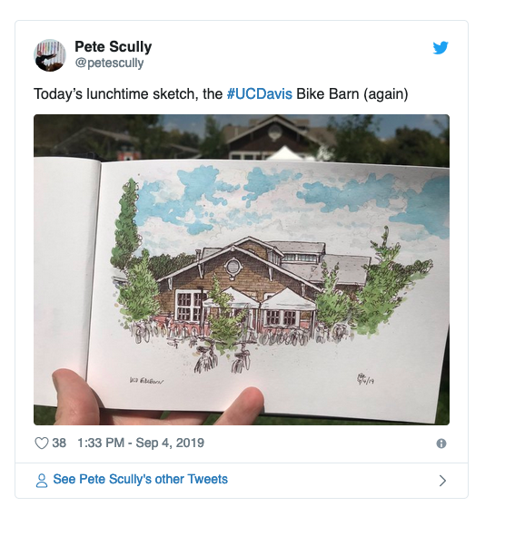Tweet of Bike Barn Sketch
