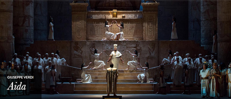 A photo of the Met's production of Aida.