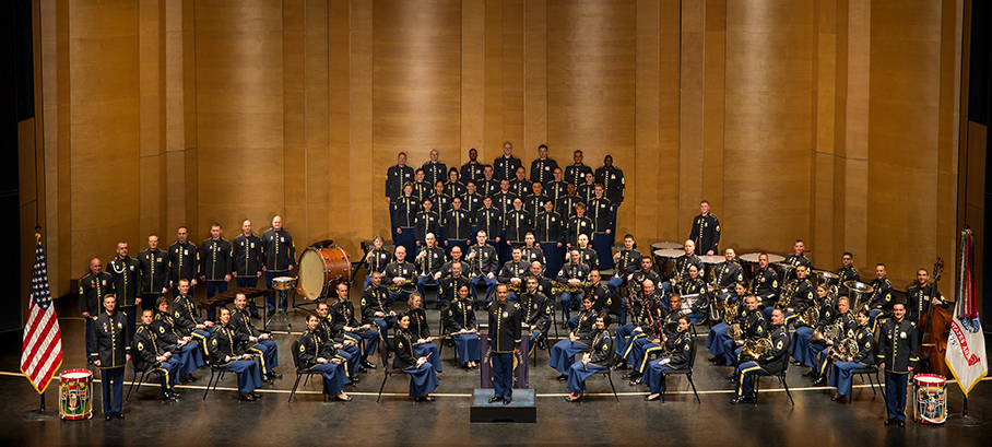 The U.S. Army Concert Band and Soldiers' Chorus on stage.