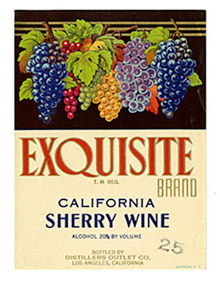 Exquisite sherry wine label